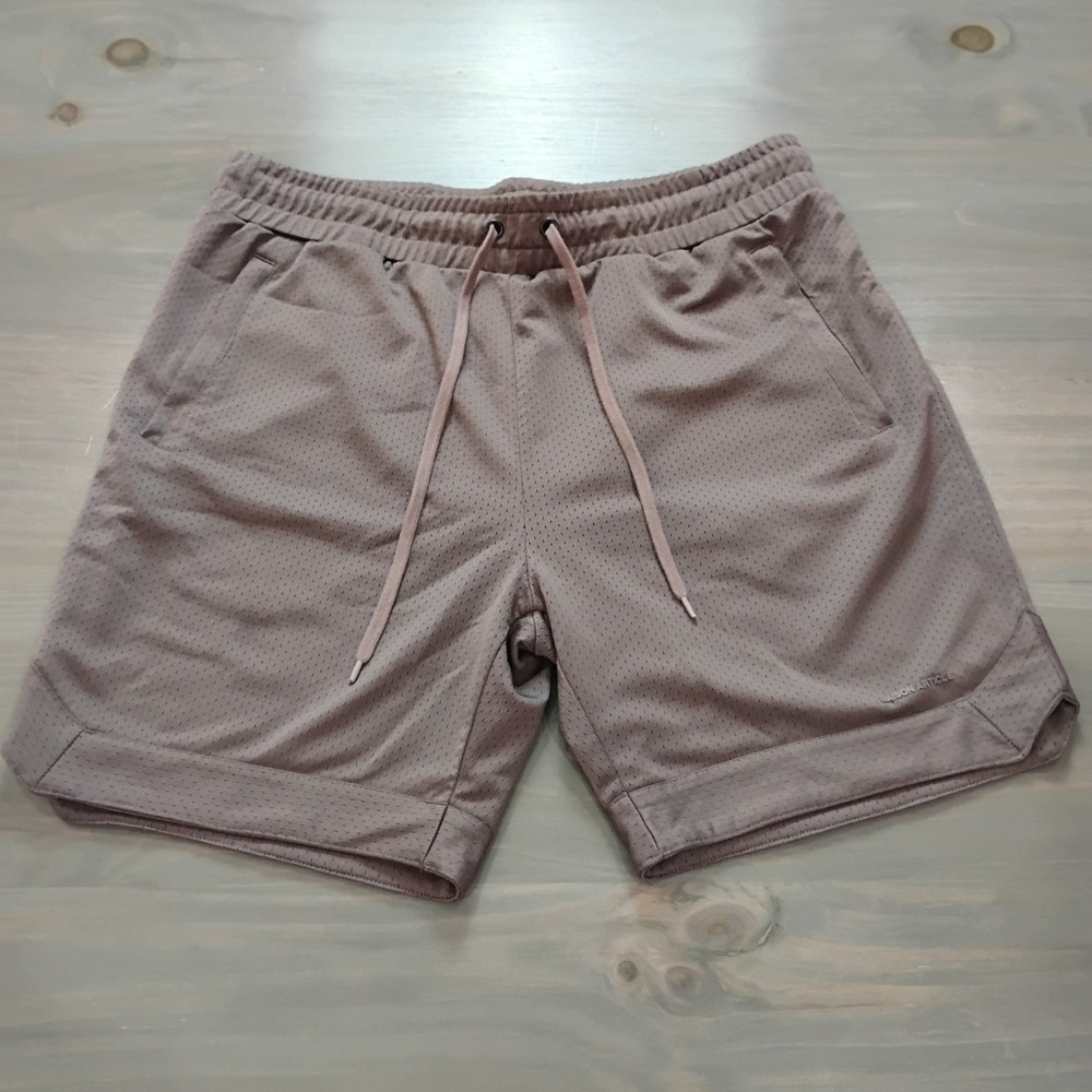 Maison Article Mens Size XXL Mesh Shorts Mocha Brown Drawstring Pull On